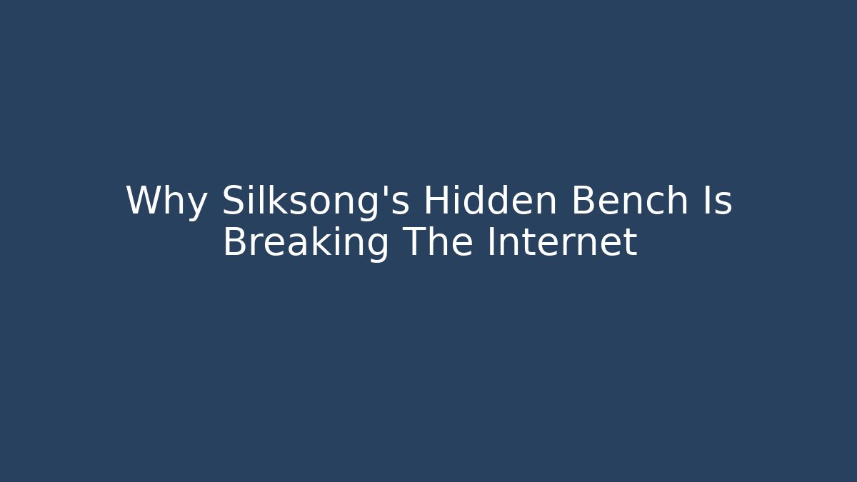 Why Silksong's Hidden Bench Is Breaking The Internet - Create More Assets