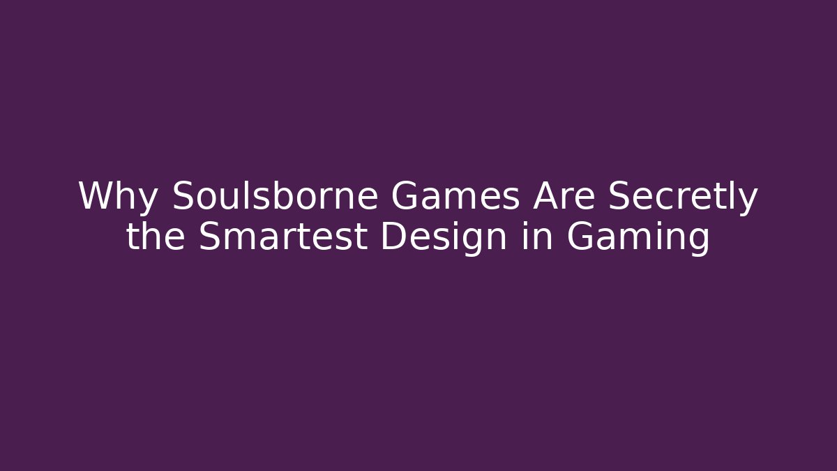 Why Soulsborne Games Are Secretly the Smartest Design in Gaming
