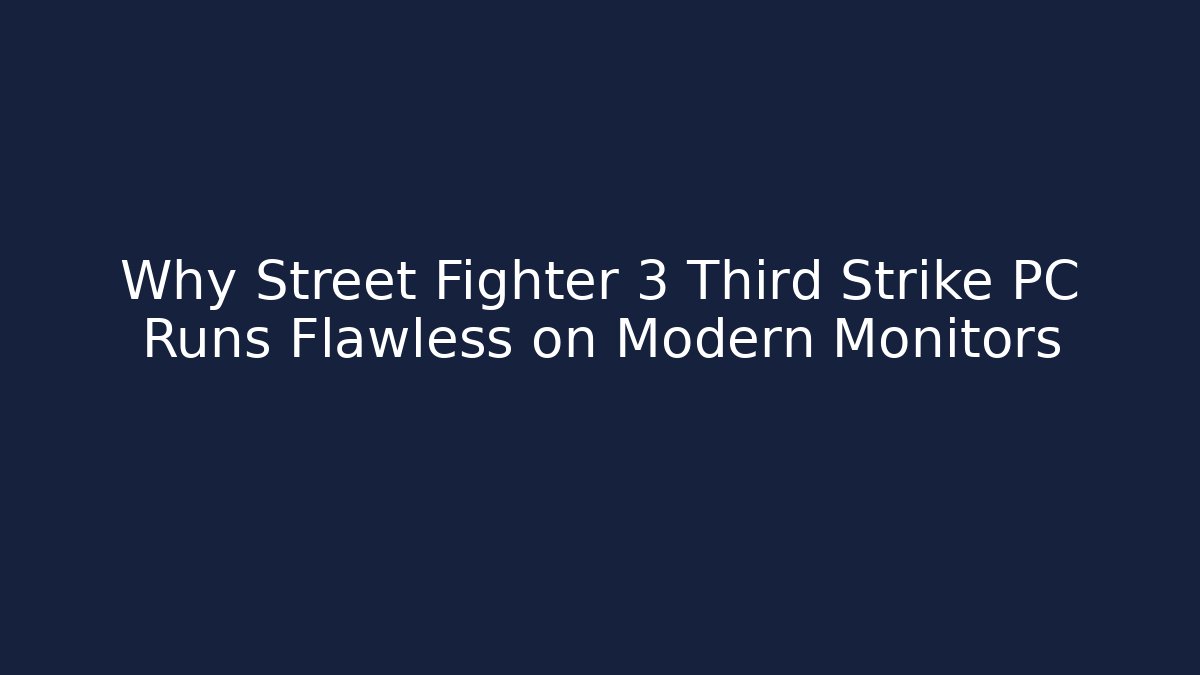 Why Street Fighter 3 Third Strike PC Runs Flawless on Modern Monitors