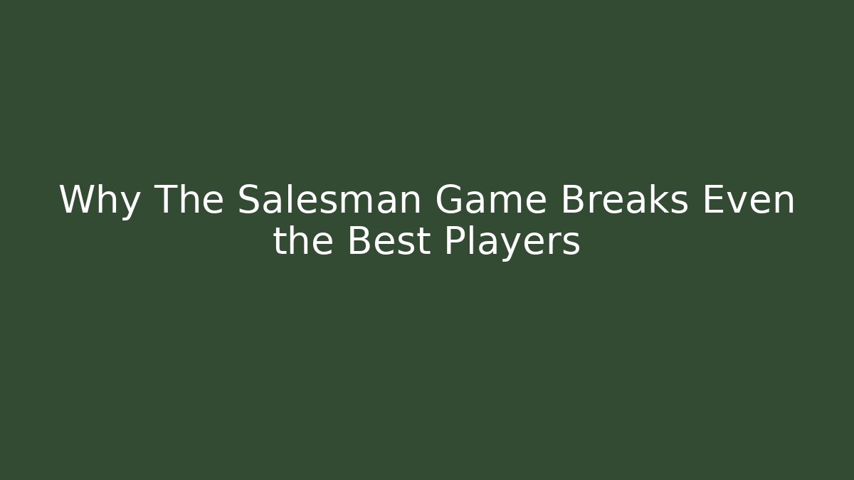 Why The Salesman Game Breaks Even the Best Players