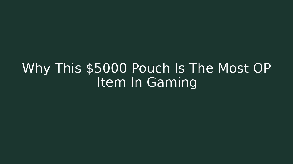Why This $5000 Pouch Is The Most OP Item In Gaming