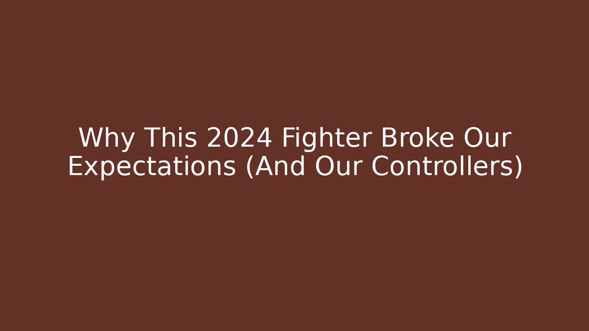 Why This 2024 Fighter Broke Our Expectations (And Our Controllers)