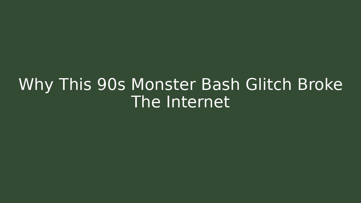 Why This 90s Monster Bash Glitch Broke The Internet