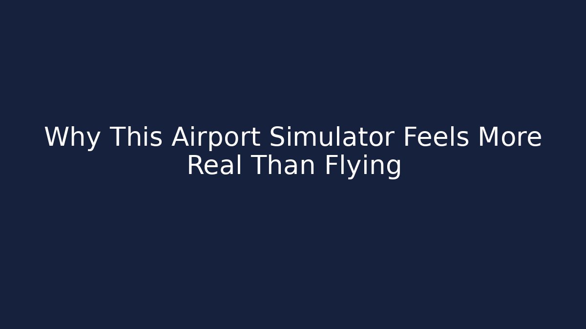 Why This Airport Simulator Feels More Real Than Flying - Create More Assets