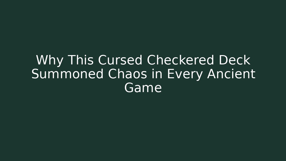 Why This Cursed Checkered Deck Summoned Chaos in Every Ancient Game - Create More Assets