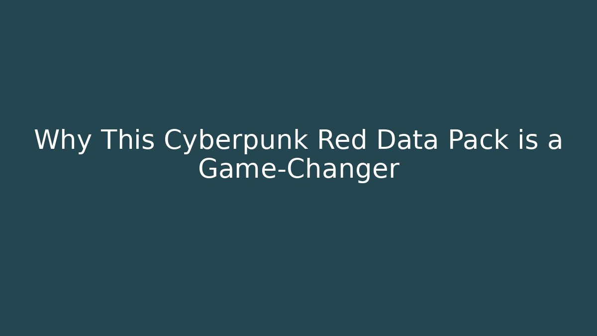 Why This Cyberpunk Red Data Pack is a Game-Changer