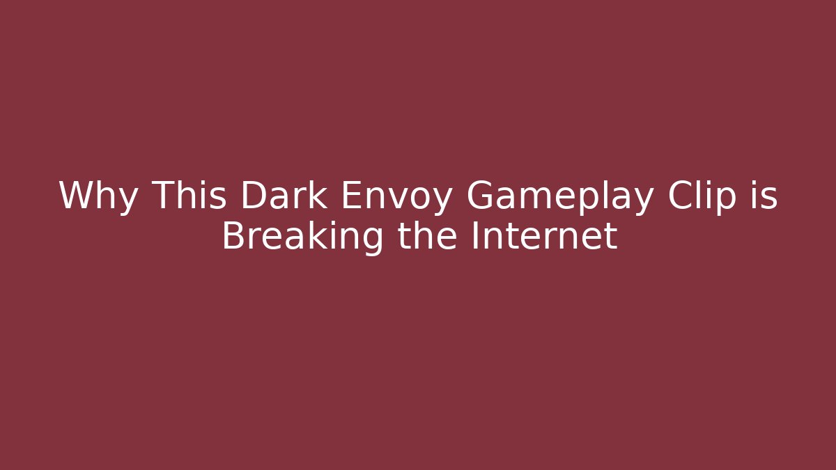 Why This Dark Envoy Gameplay Clip is Breaking the Internet - Create More Assets