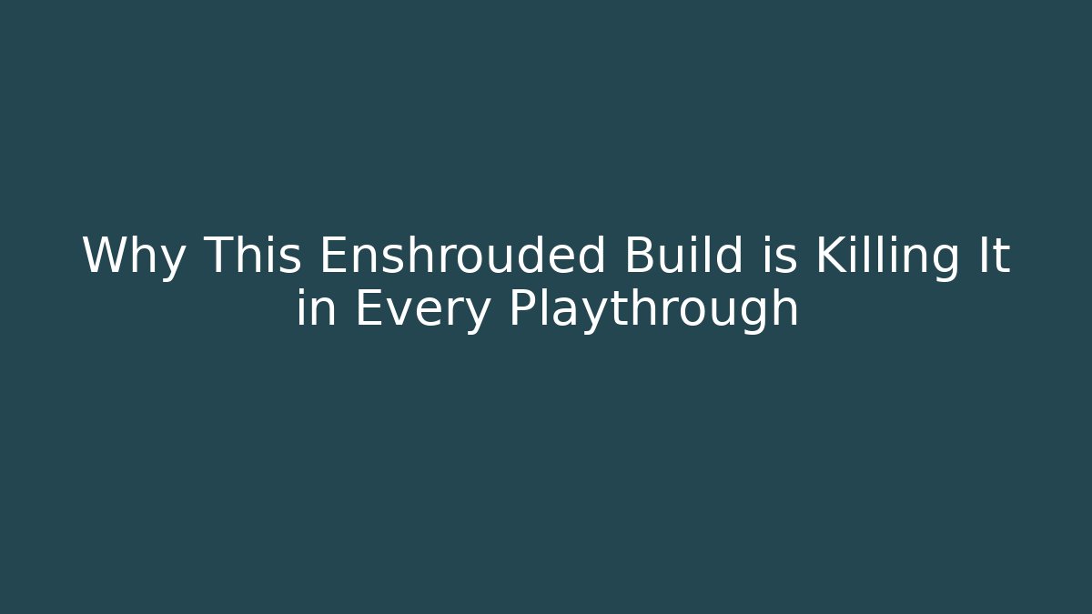 Why This Enshrouded Build is Killing It in Every Playthrough