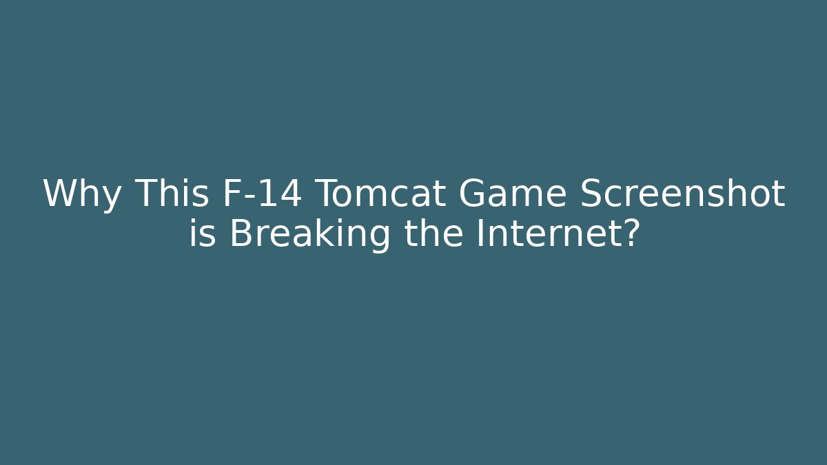 Why This F-14 Tomcat Game Screenshot is Breaking the Internet?