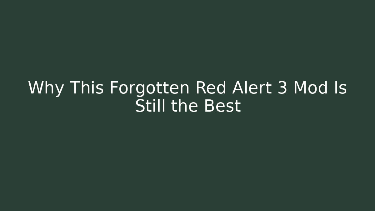 Why This Forgotten Red Alert 3 Mod Is Still the Best
