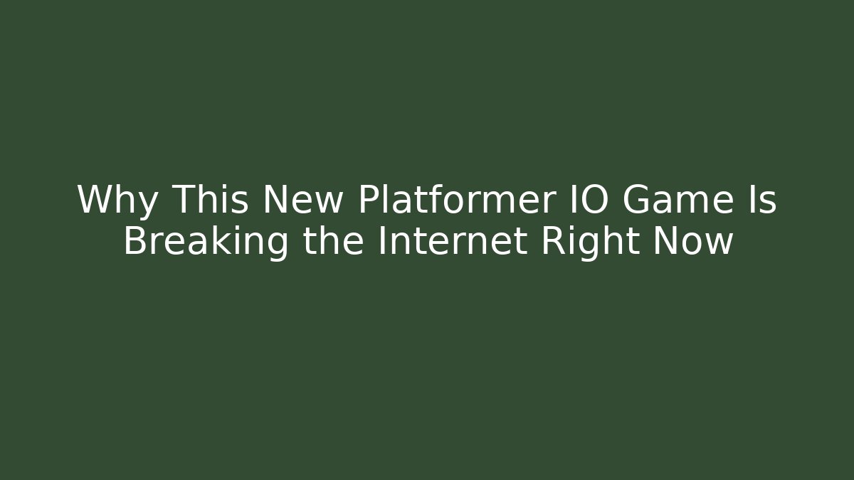 Why This New Platformer IO Game Is Breaking the Internet Right Now