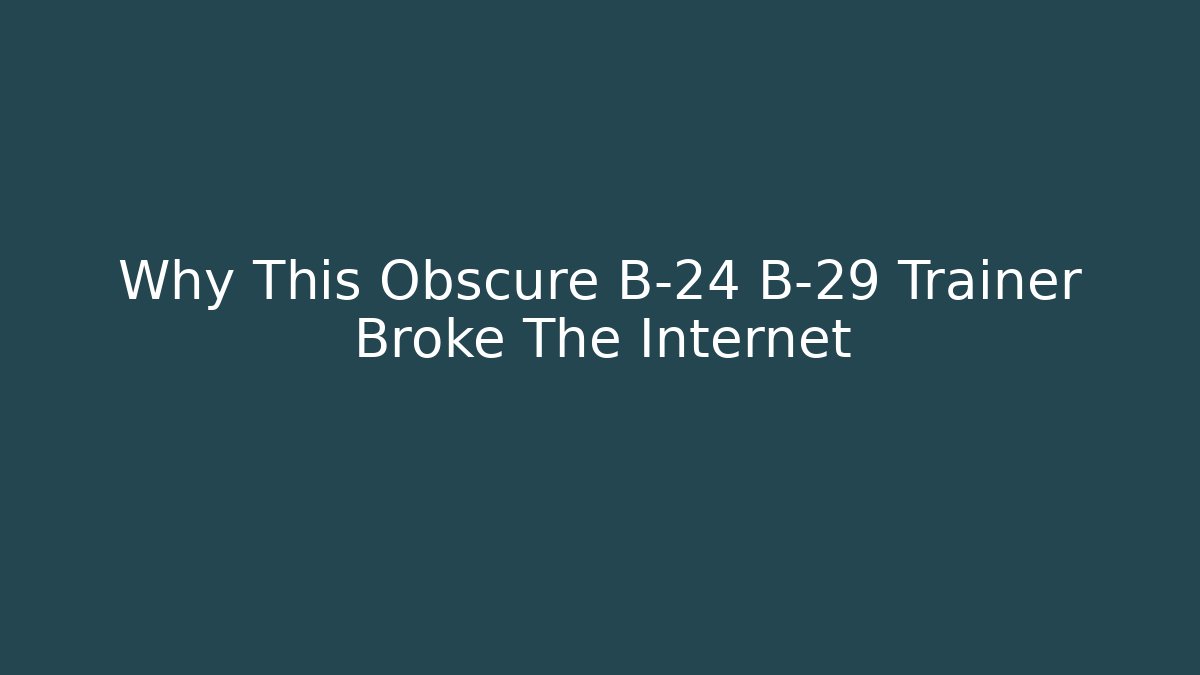Why This Obscure B-24 B-29 Trainer Broke The Internet