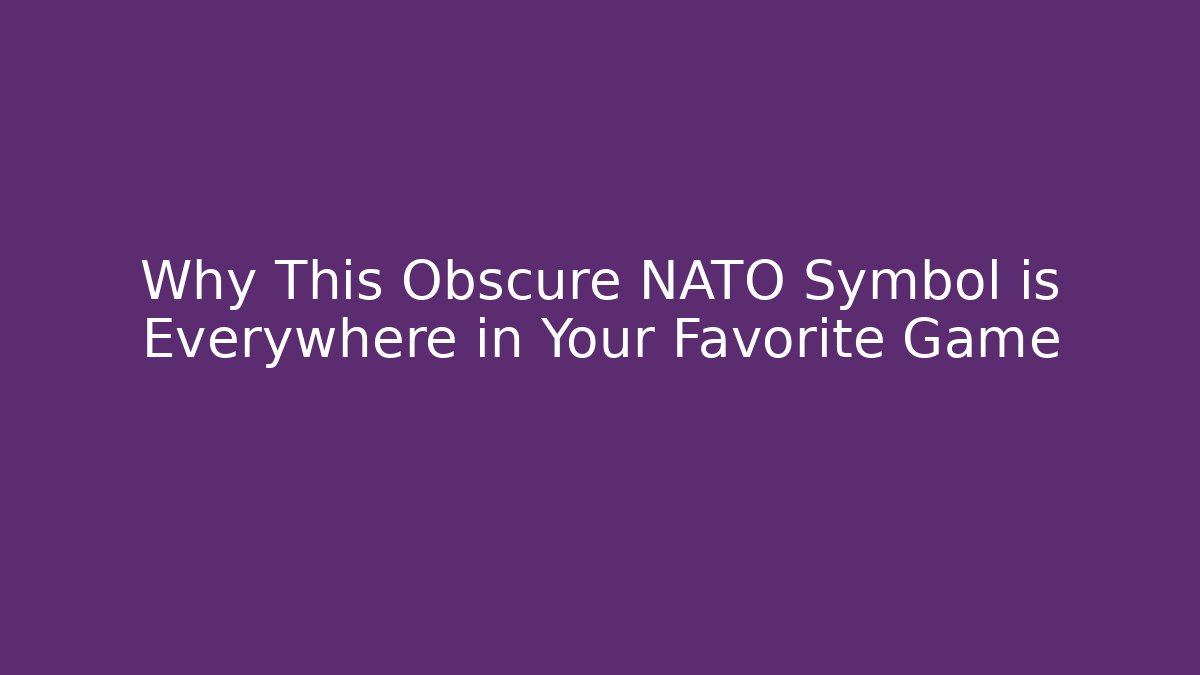Why This Obscure NATO Symbol is Everywhere in Your Favorite Game