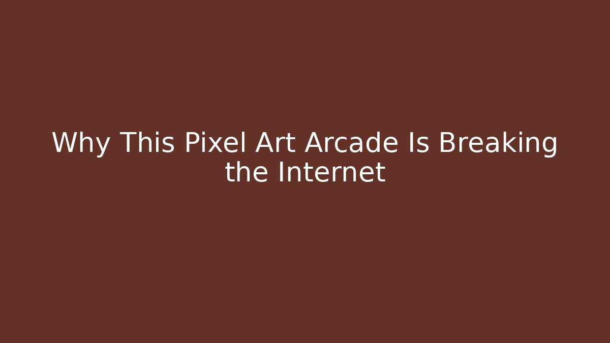 Why This Pixel Art Arcade Is Breaking the Internet - Create More Assets