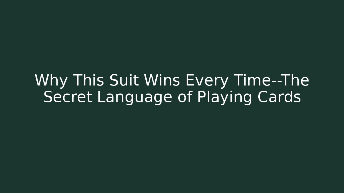 Why This Suit Wins Every Time—The Secret Language of Playing Cards