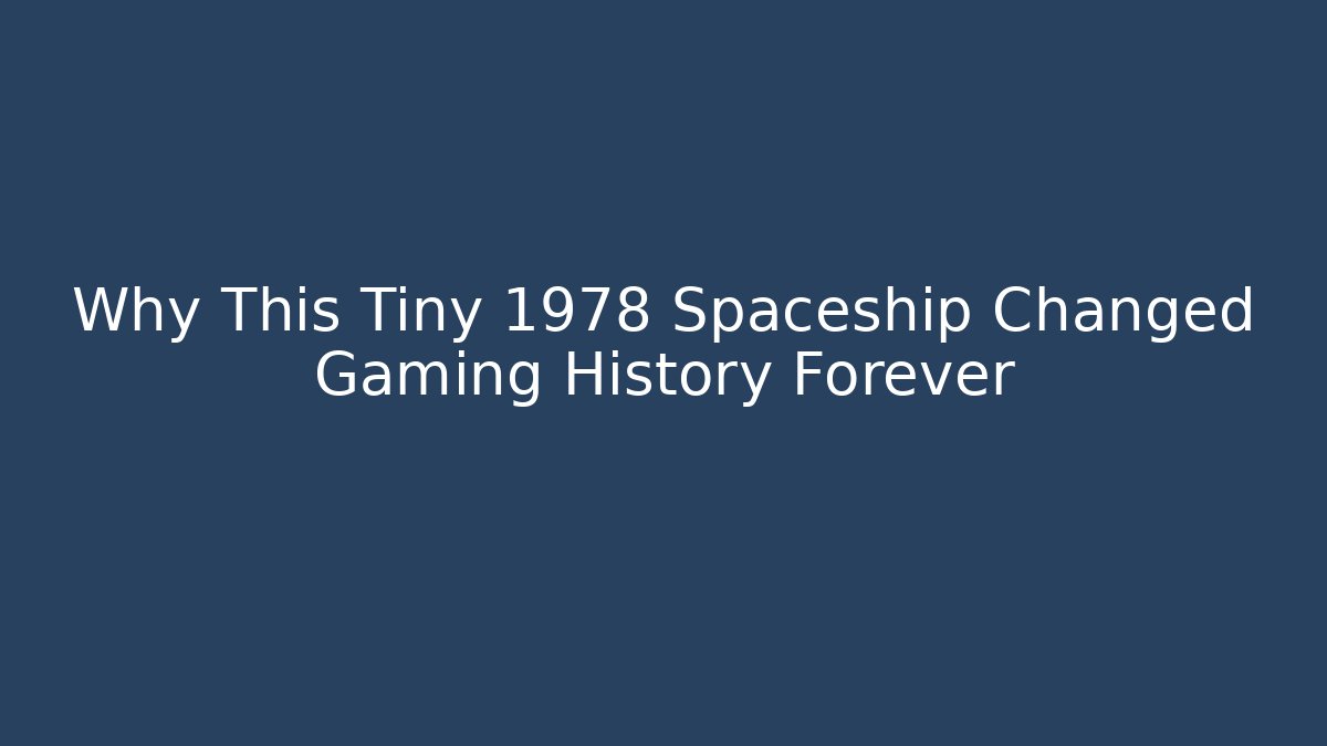 Why This Tiny 1978 Spaceship Changed Gaming History Forever - Create More Assets
