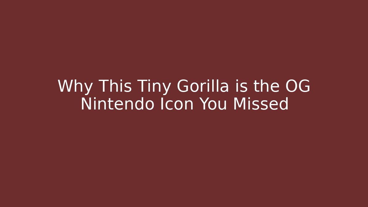 Why This Tiny Gorilla is the OG Nintendo Icon You Missed - Create More Assets