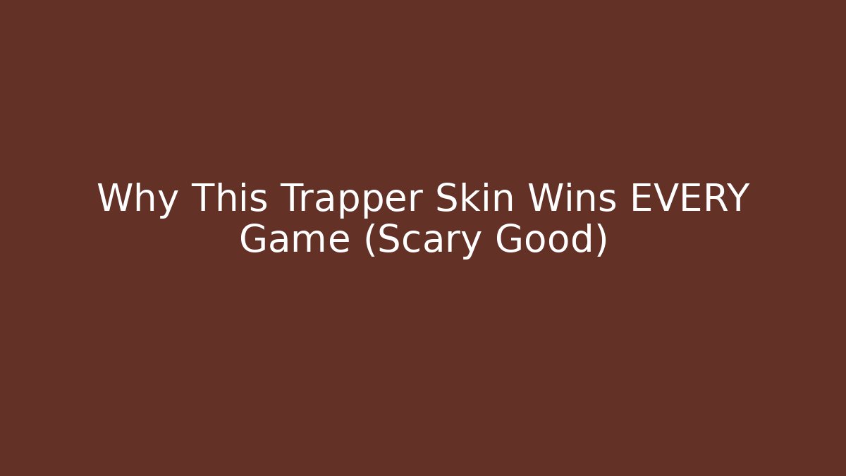 Why This Trapper Skin Wins EVERY Game (Scary Good)
