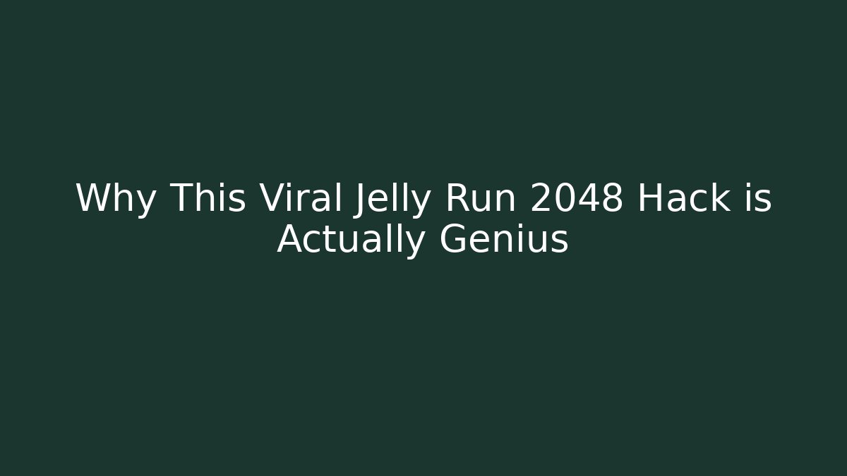 Why This Viral Jelly Run 2048 Hack is Actually Genius