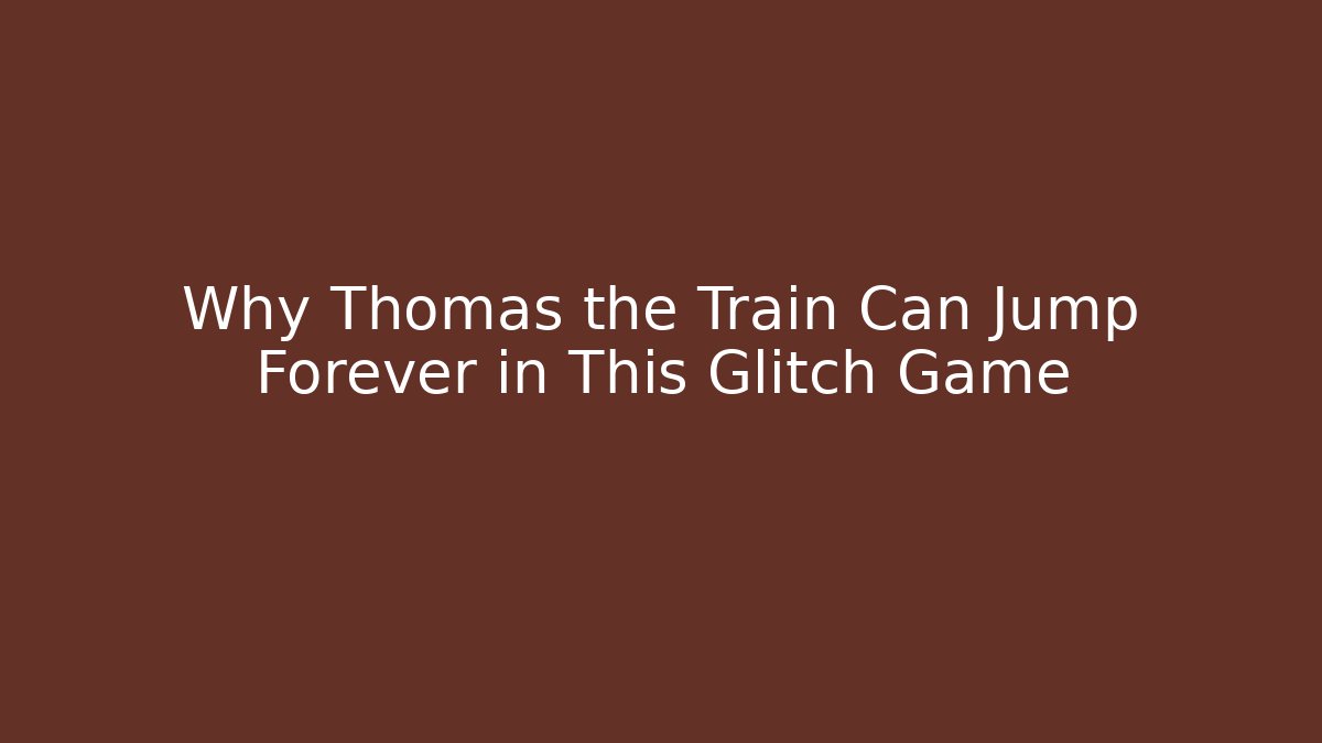 Why Thomas the Train Can Jump Forever in This Glitch Game