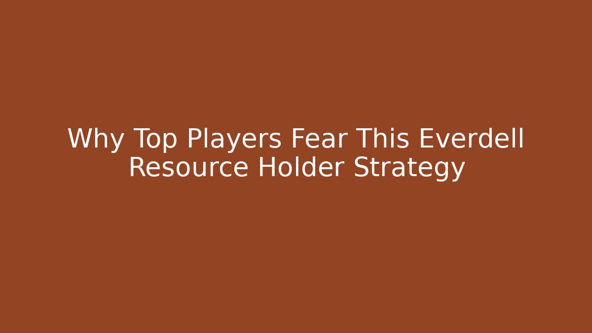 Why Top Players Fear This Everdell Resource Holder Strategy