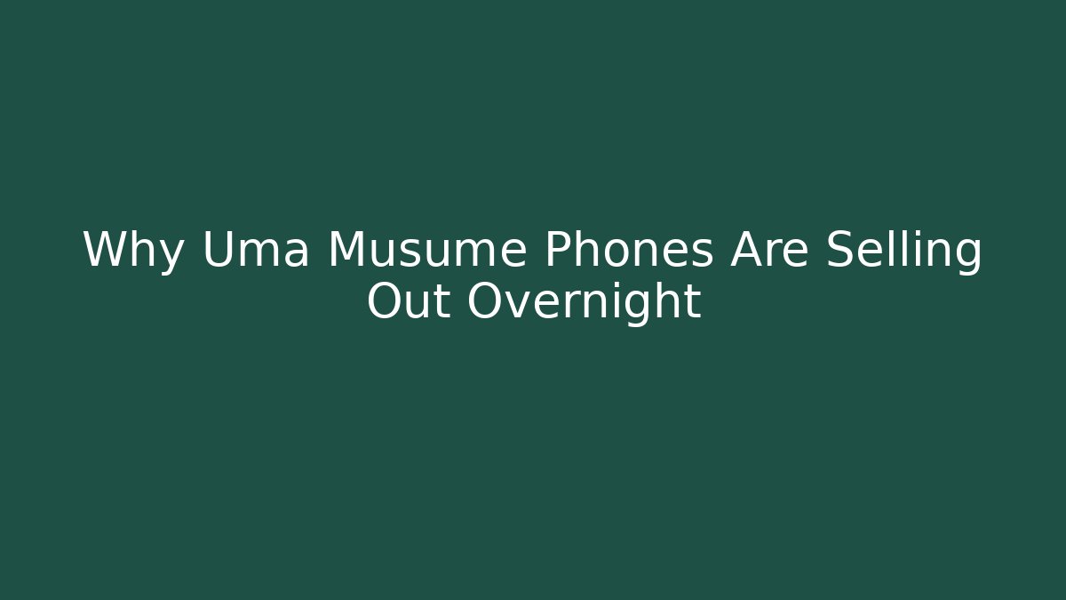 Why Uma Musume Phones Are Selling Out Overnight