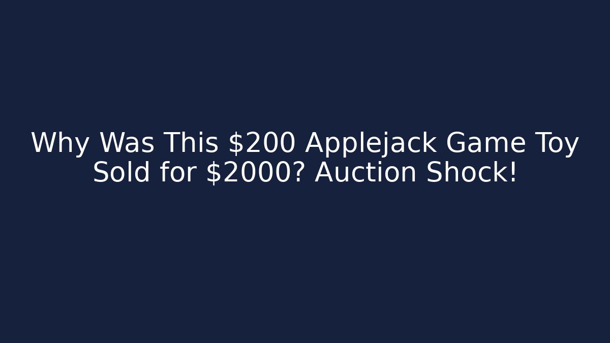 Why Was This $200 Applejack Game Toy Sold for $2000? Auction Shock!
