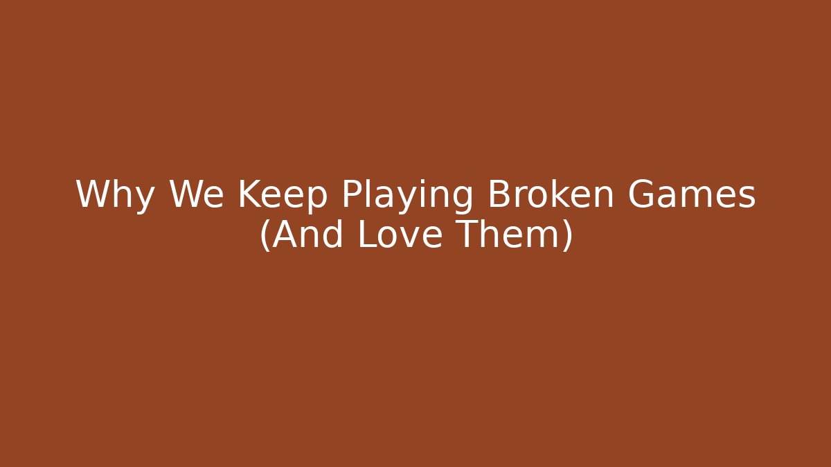 Why We Keep Playing Broken Games (And Love Them)