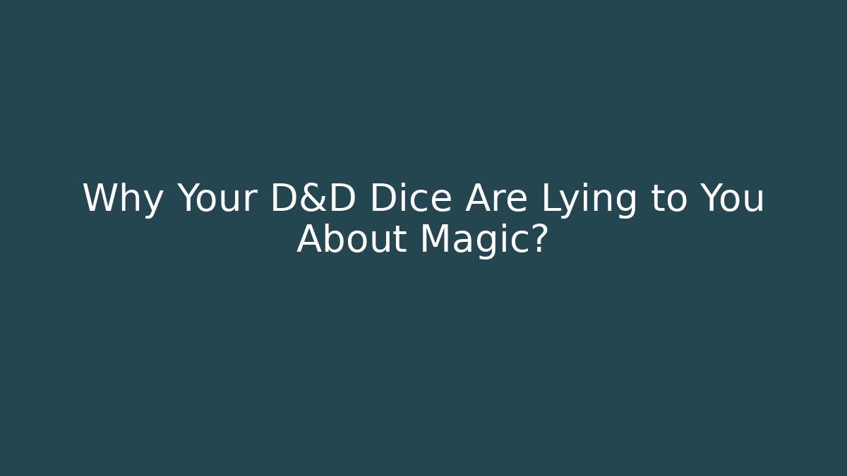 Why Your D&D Dice Are Lying to You About Magic?
