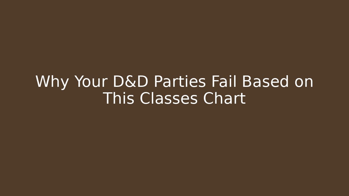 Why Your D&D Parties Fail Based on This Classes Chart