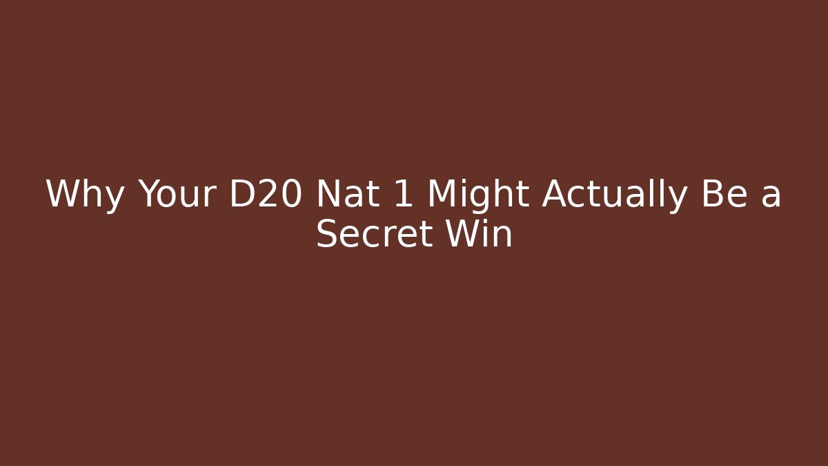 Why Your D20 Nat 1 Might Actually Be a Secret Win