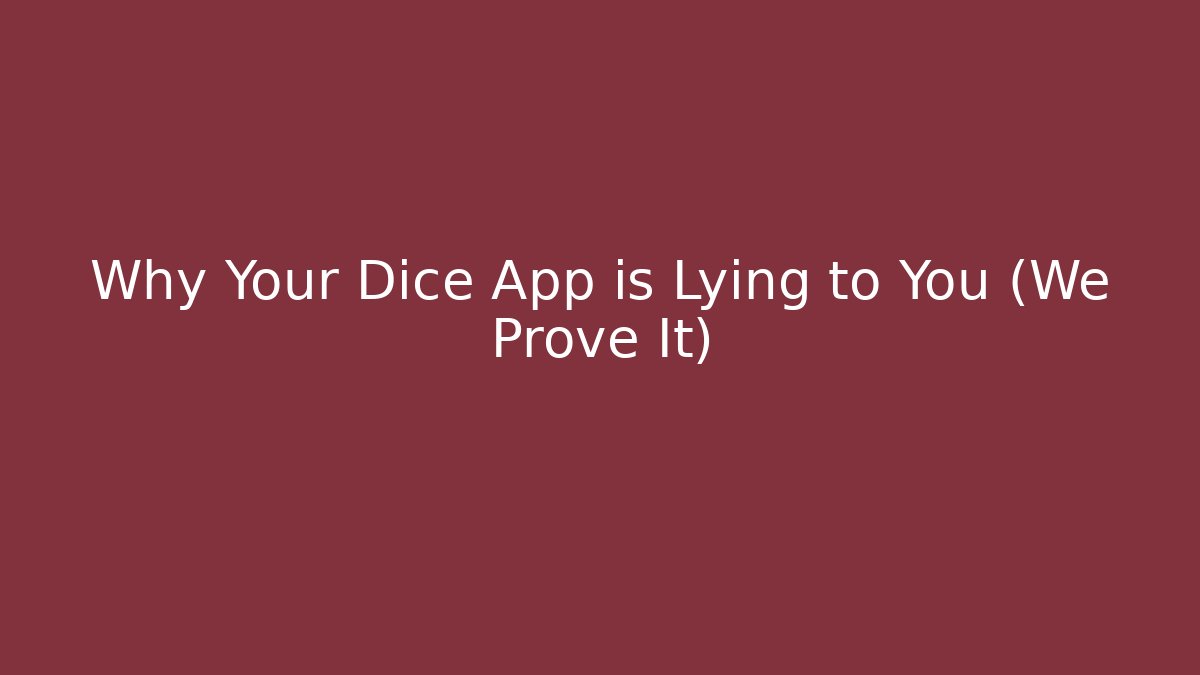 Why Your Dice App is Lying to You (We Prove It) - Create More Assets