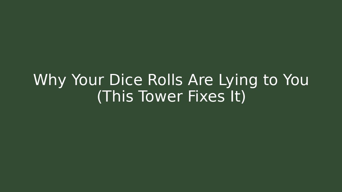 Why Your Dice Rolls Are Lying to You (This Tower Fixes It)