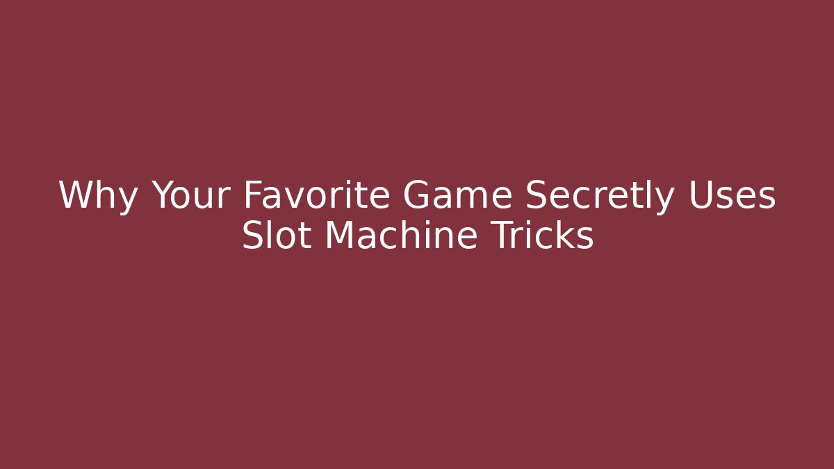 Why Your Favorite Game Secretly Uses Slot Machine Tricks