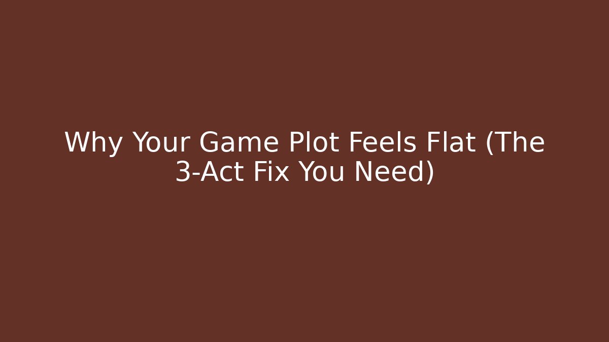Why Your Game Plot Feels Flat (The 3-Act Fix You Need) - Create More Assets