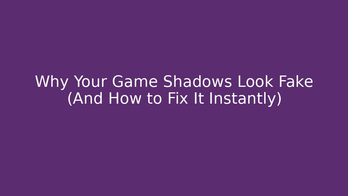 Why Your Game Shadows Look Fake (And How to Fix It Instantly)