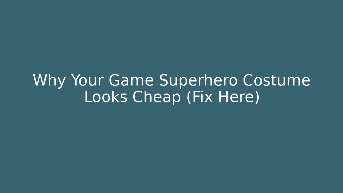 Why Your Game Superhero Costume Looks Cheap (Fix Here)