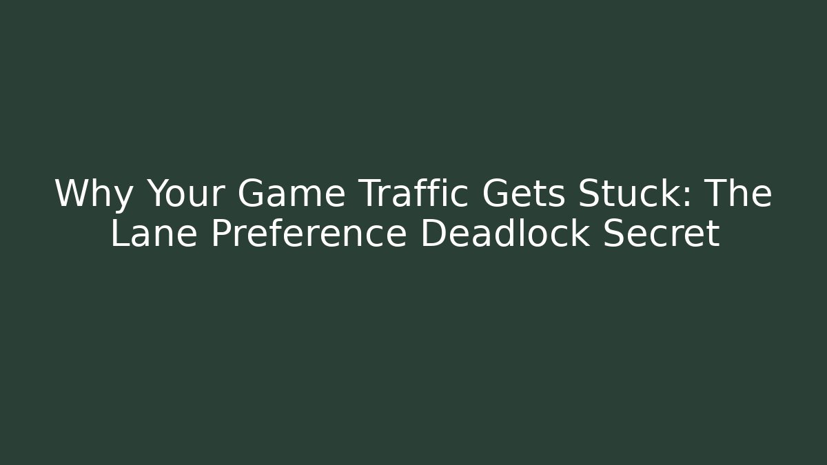Why Your Game Traffic Gets Stuck: The Lane Preference Deadlock Secret