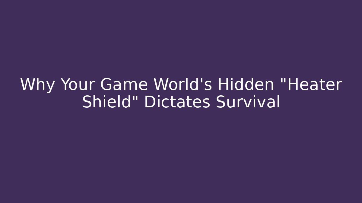 Why Your Game World's Hidden "Heater Shield" Dictates Survival