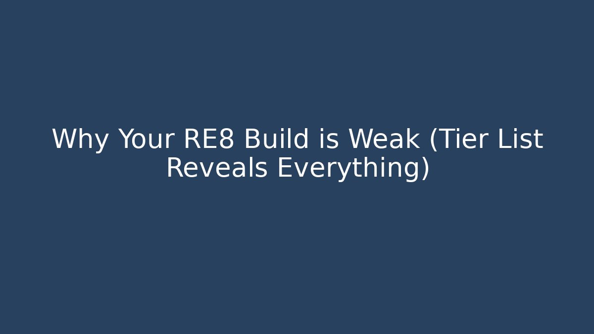 Why Your RE8 Build is Weak (Tier List Reveals Everything) - Create More Assets