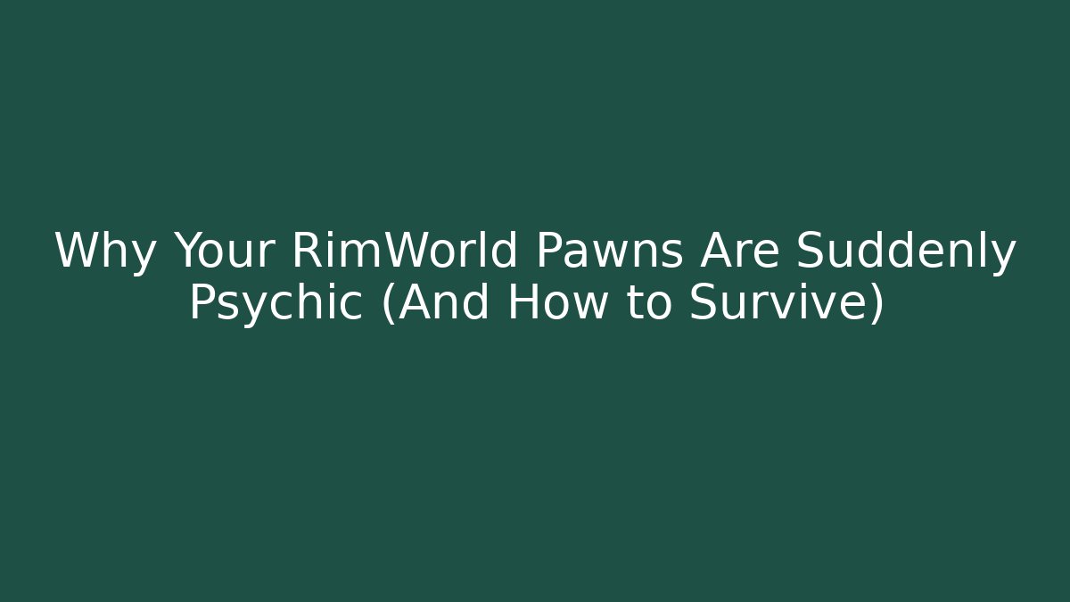 Why Your RimWorld Pawns Are Suddenly Psychic (And How to Survive)