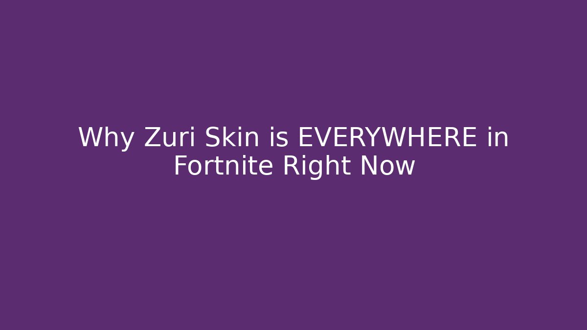 Why Zuri Skin is EVERYWHERE in Fortnite Right Now