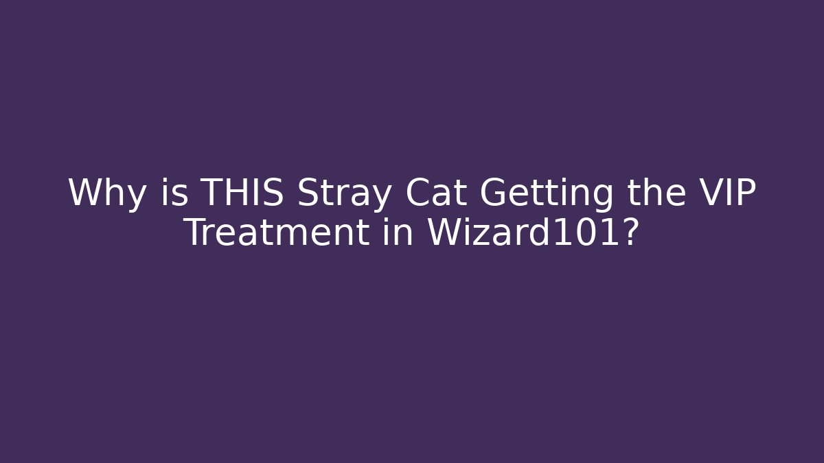 Why is THIS Stray Cat Getting the VIP Treatment in Wizard101?