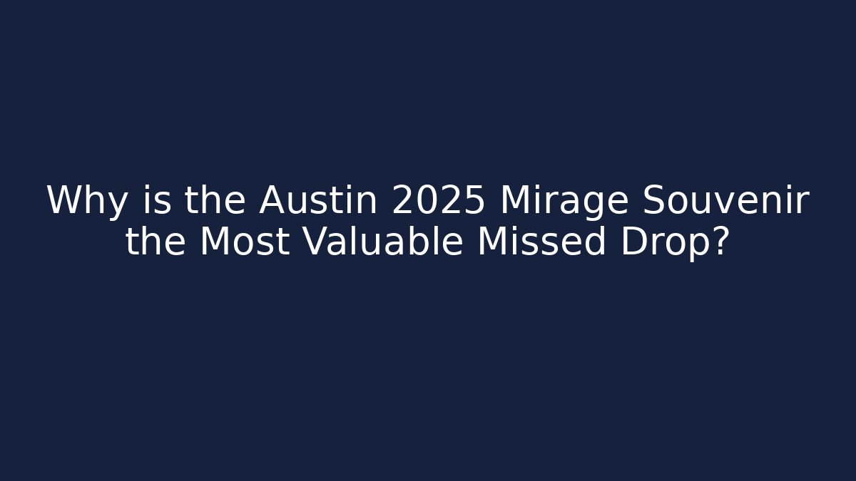 Why is the Austin 2025 Mirage Souvenir the Most Valuable Missed Drop?
