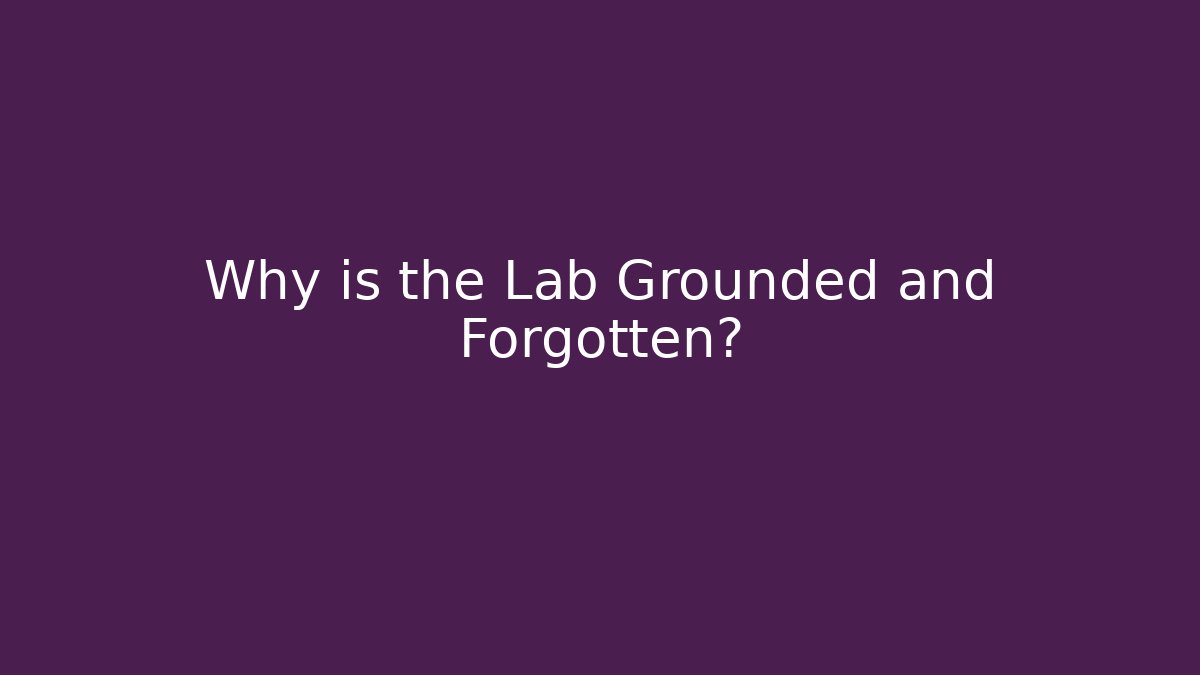 Why is the Lab Grounded and Forgotten?