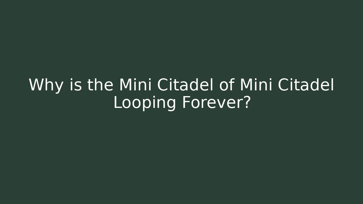 Why is the Mini Citadel of Mini Citadel Looping Forever?