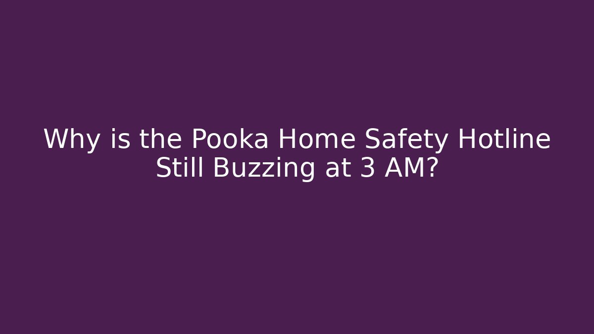 Why is the Pooka Home Safety Hotline Still Buzzing at 3 AM?