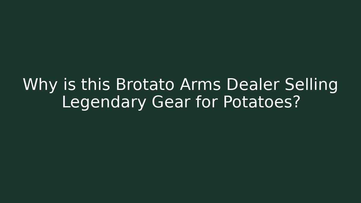 Why is this Brotato Arms Dealer Selling Legendary Gear for Potatoes?