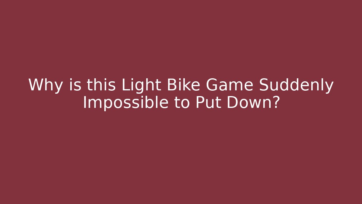 Why is this Light Bike Game Suddenly Impossible to Put Down?
