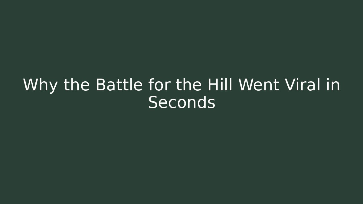 Why the Battle for the Hill Went Viral in Seconds
